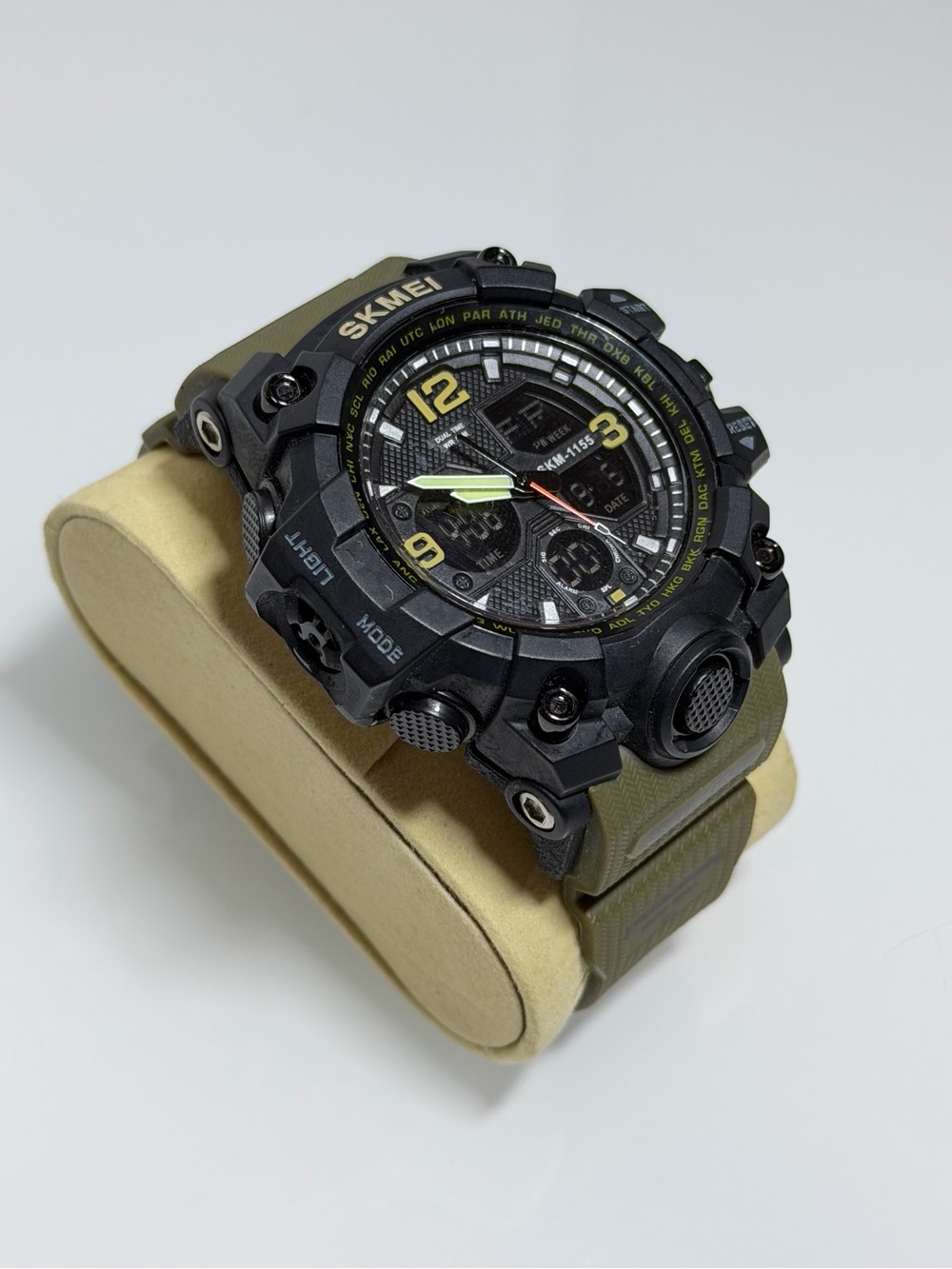SKMEI Men’s Tactical Black and Olive Green Sport Watch